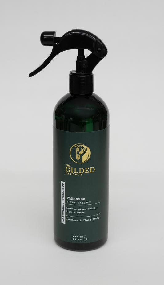 Waterless Shampoo & Spot Remover all natural, 16oz green spray bottle, Cleansed @The Paddock - The Gilded Paddock